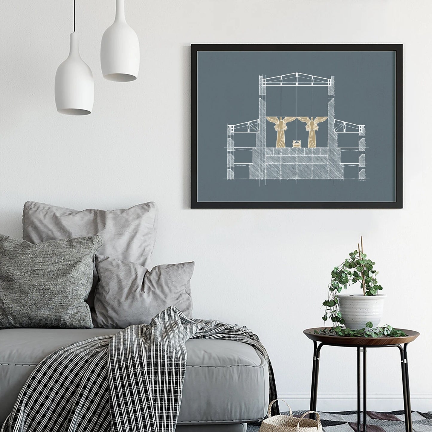 Solomon's Temple Holy of Holies Blue Background - Digital Print