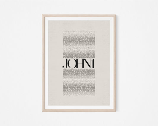 John 1 Full Chapter Minimalist Design - Digital Print