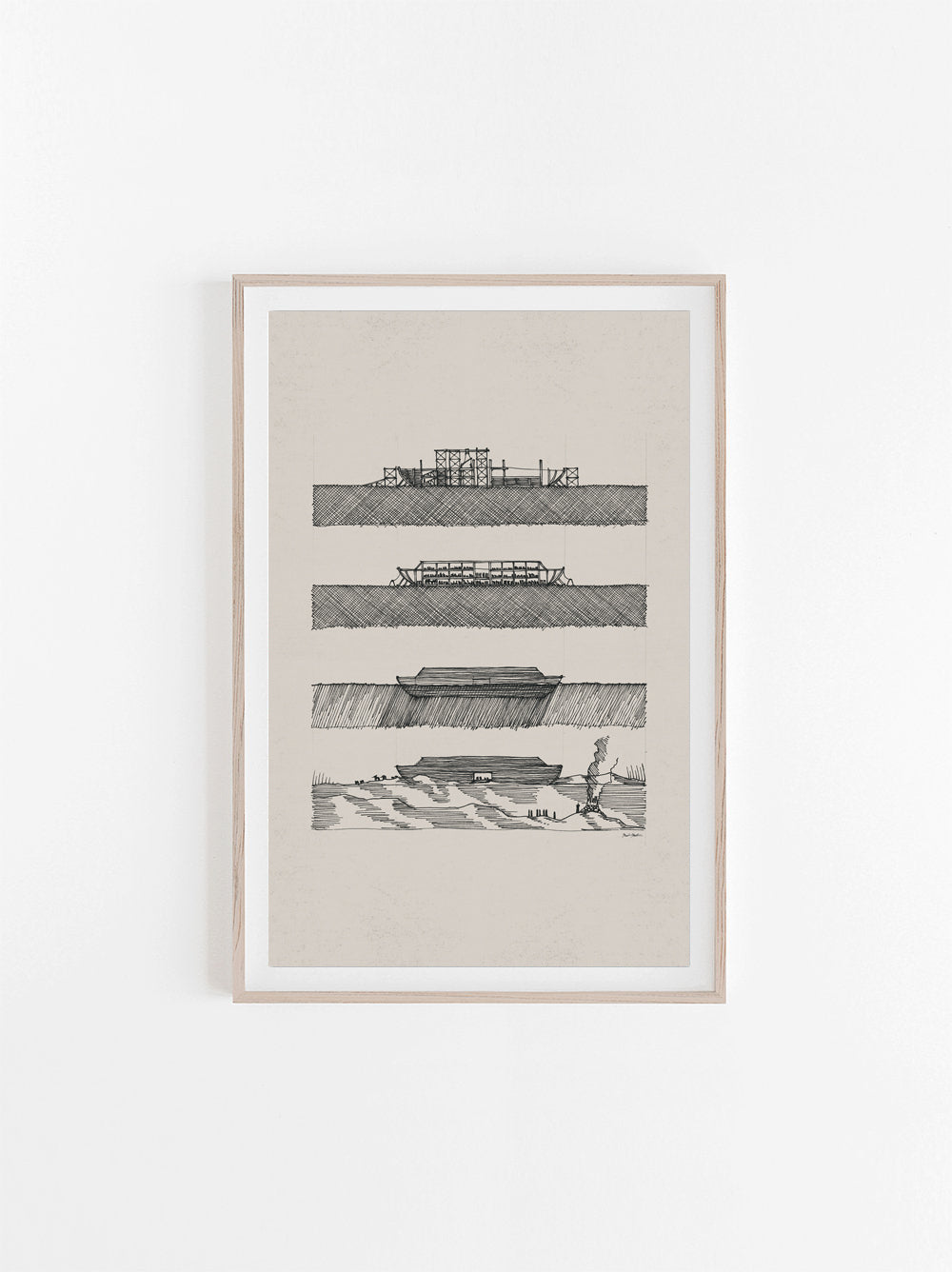 Noah's Ark 4 Stages Side View - Digital Print