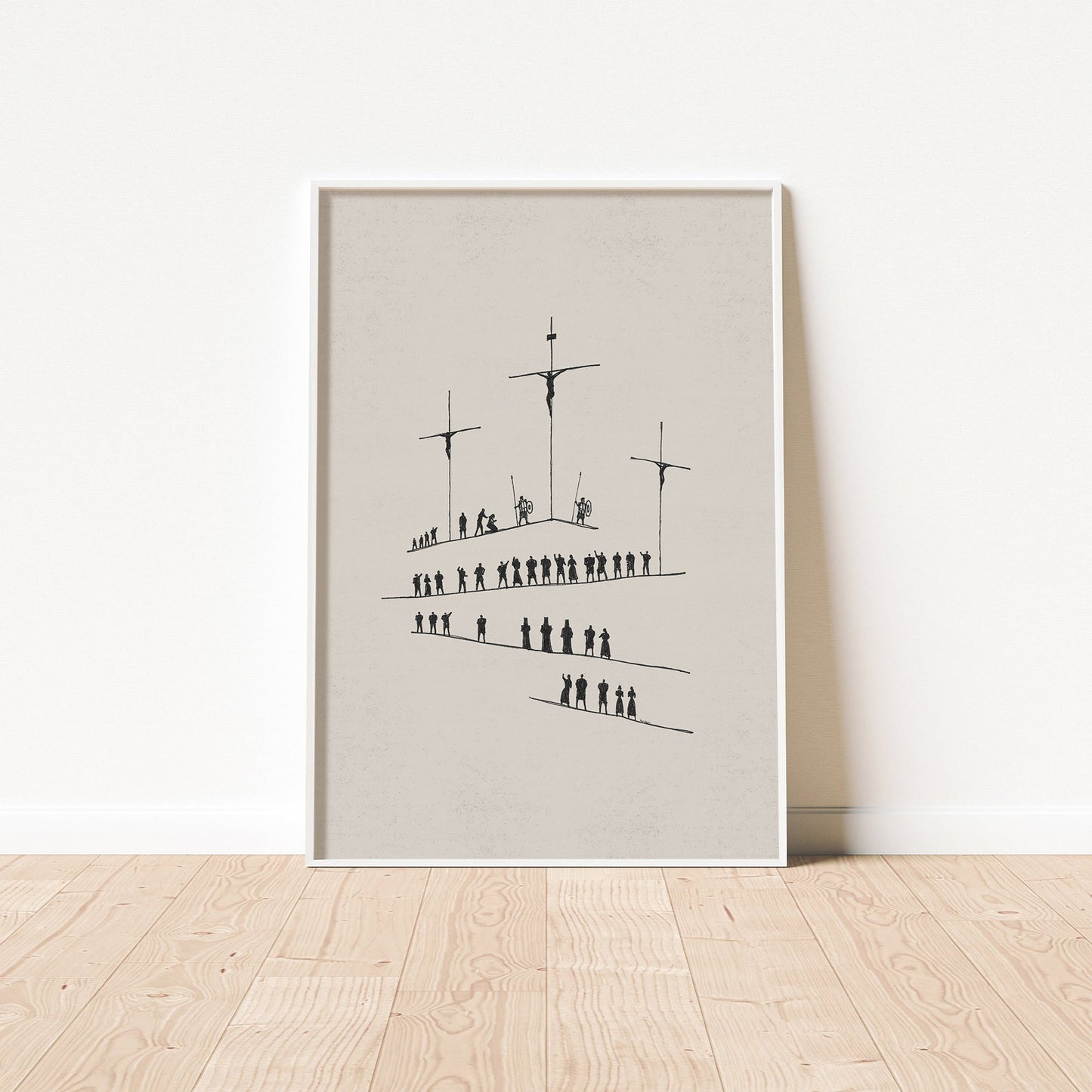 Calvary Cross Minimal Sketch - Digital Print