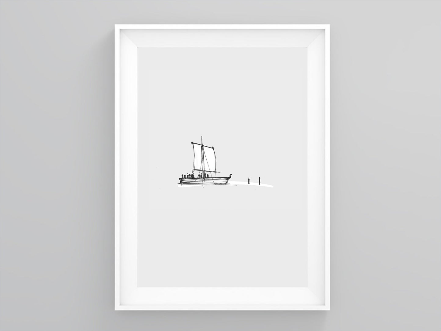 Walk on Water Minimalist Sketch - Digital Print