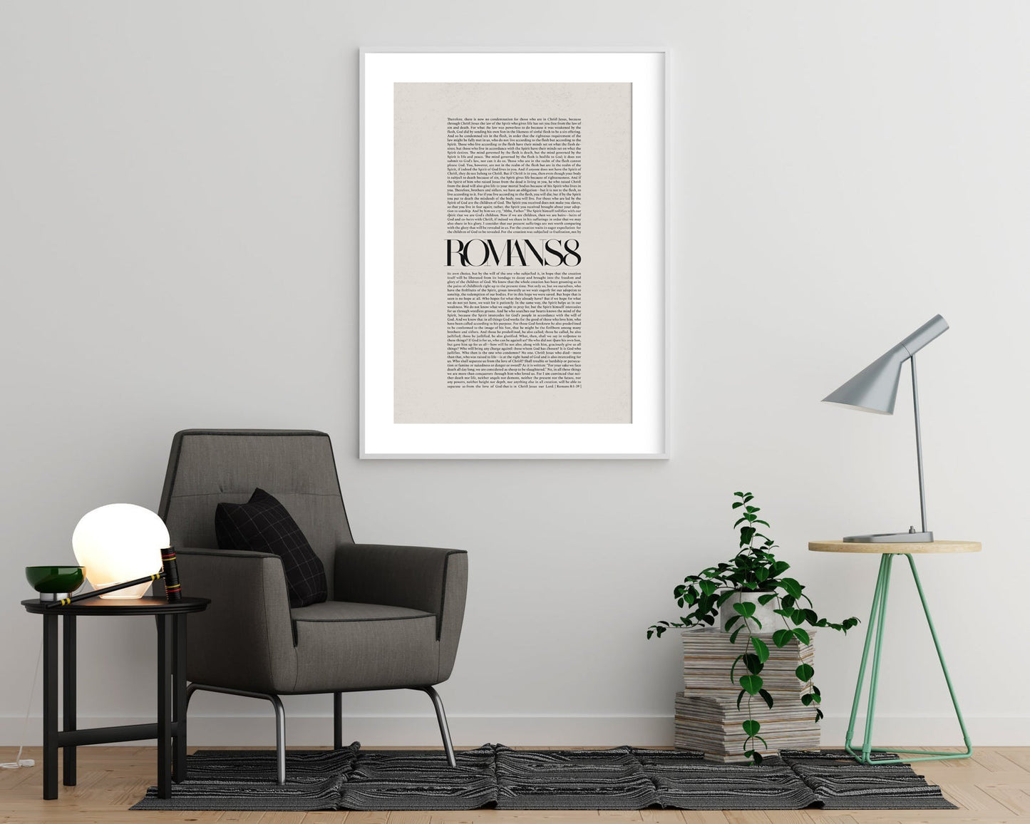 Romans 8 Full Chapter Minimalist Design - Digital Print