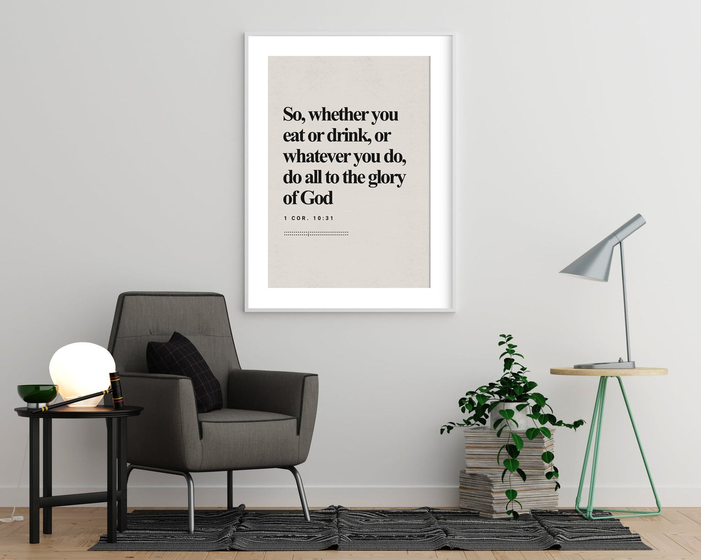 1 Corinthians 10:31 Verse Minimalist Design - Digital Print