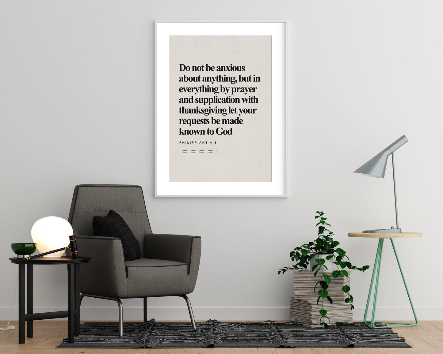 Philippians 4:6 Verse Minimalist Design - Digital Print