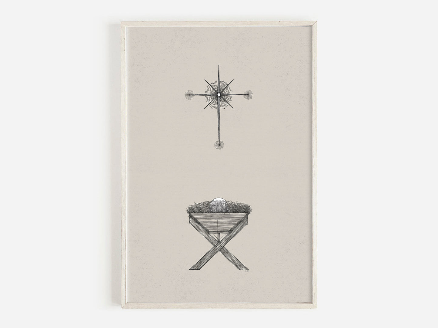 Modern Nativity Wall Art Manger - Digital Print