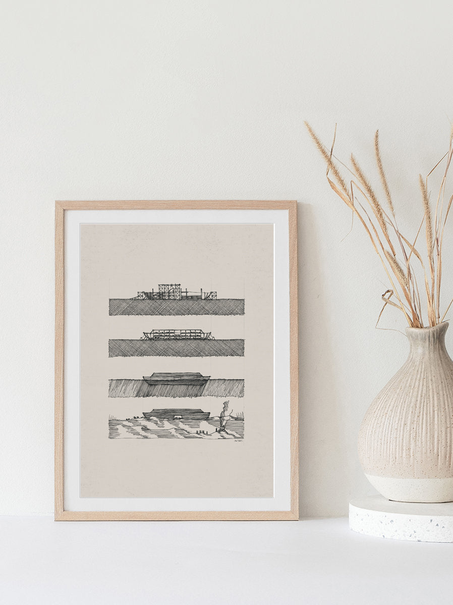 Noah's Ark 4 Stages Side View - Digital Print