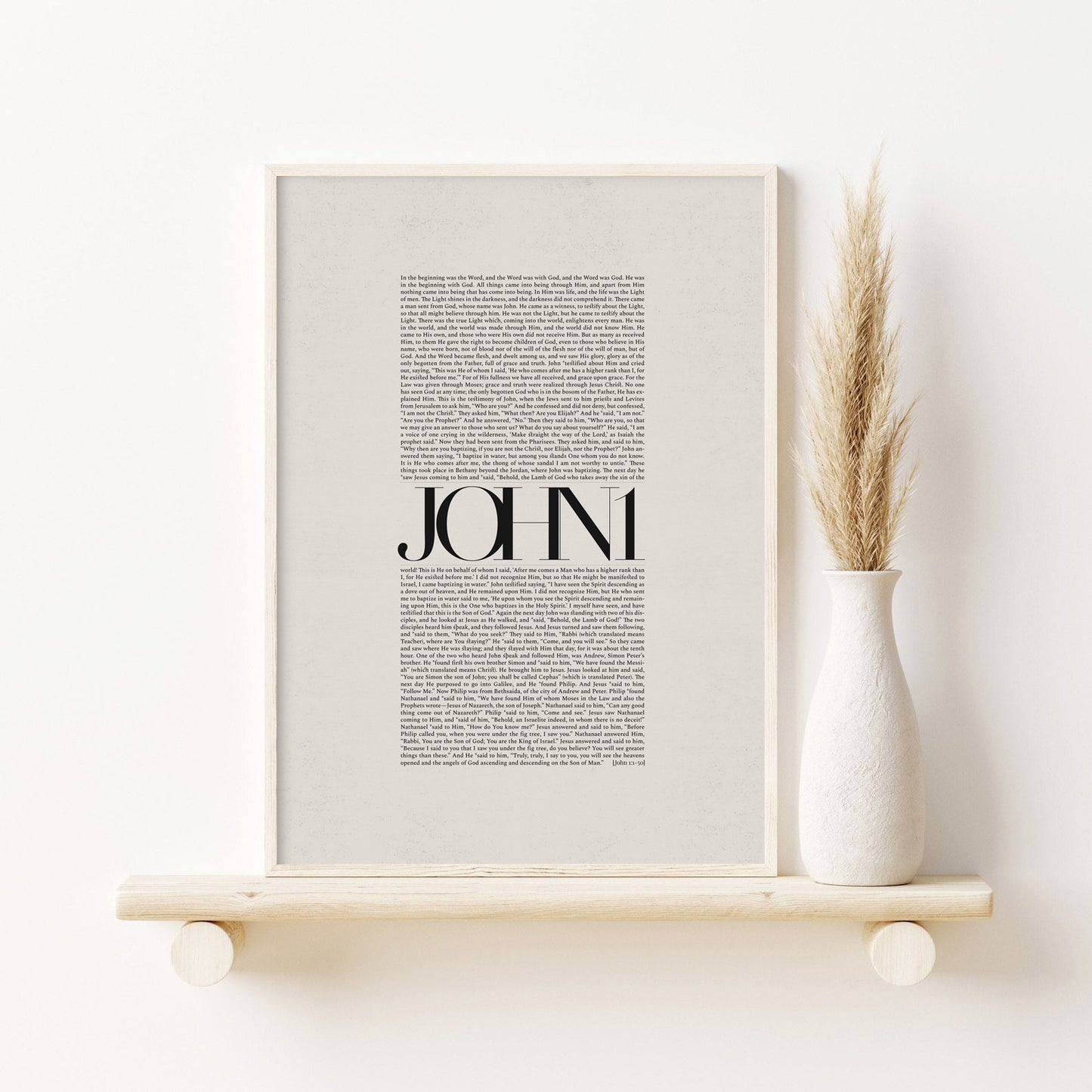 John 1 Full Chapter Minimalist Design - Digital Print