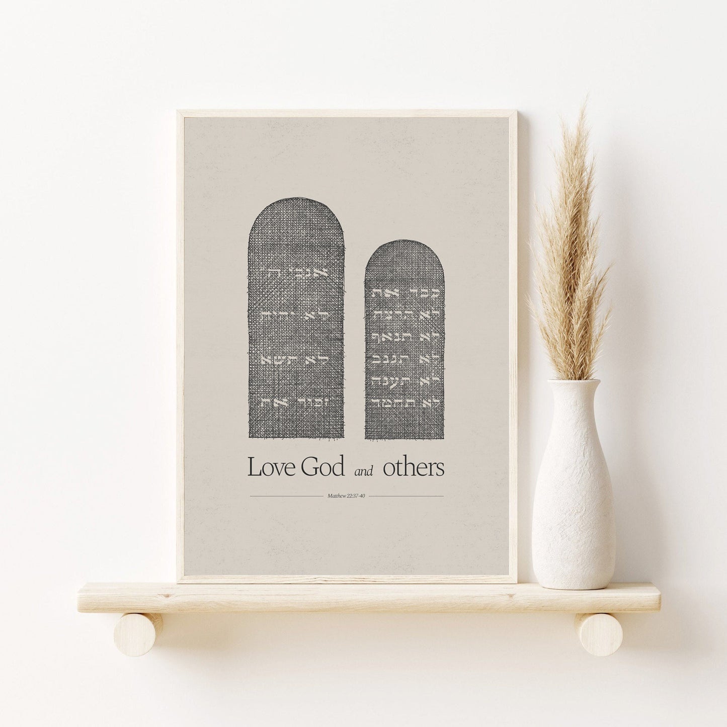 Ten Commandments Stone Tablets - Digital Print