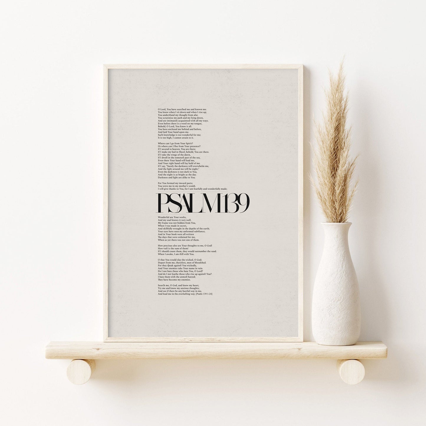 Psalm 139 Full Chapter Minimalist Design - Digital Print