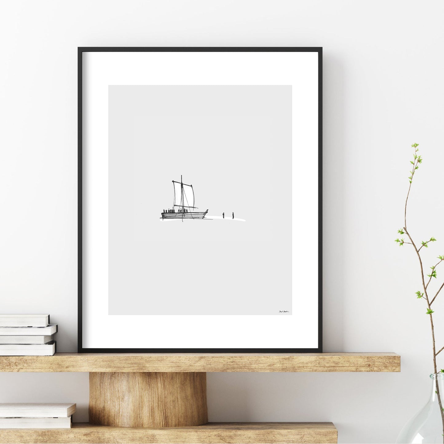 Walk on Water Minimalist Sketch - Digital Print