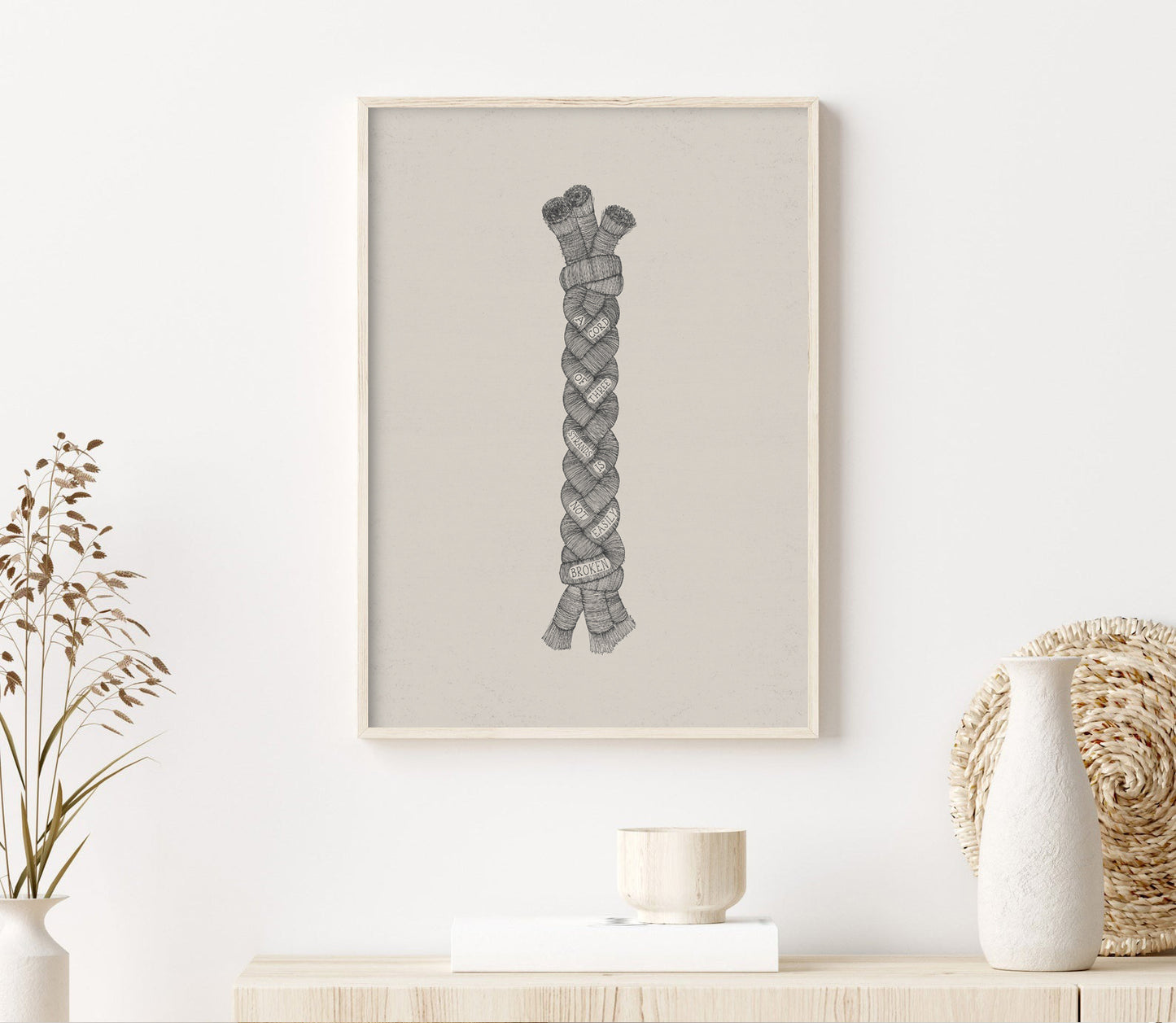 A Cord of Three Strands - with Words - Digital Print