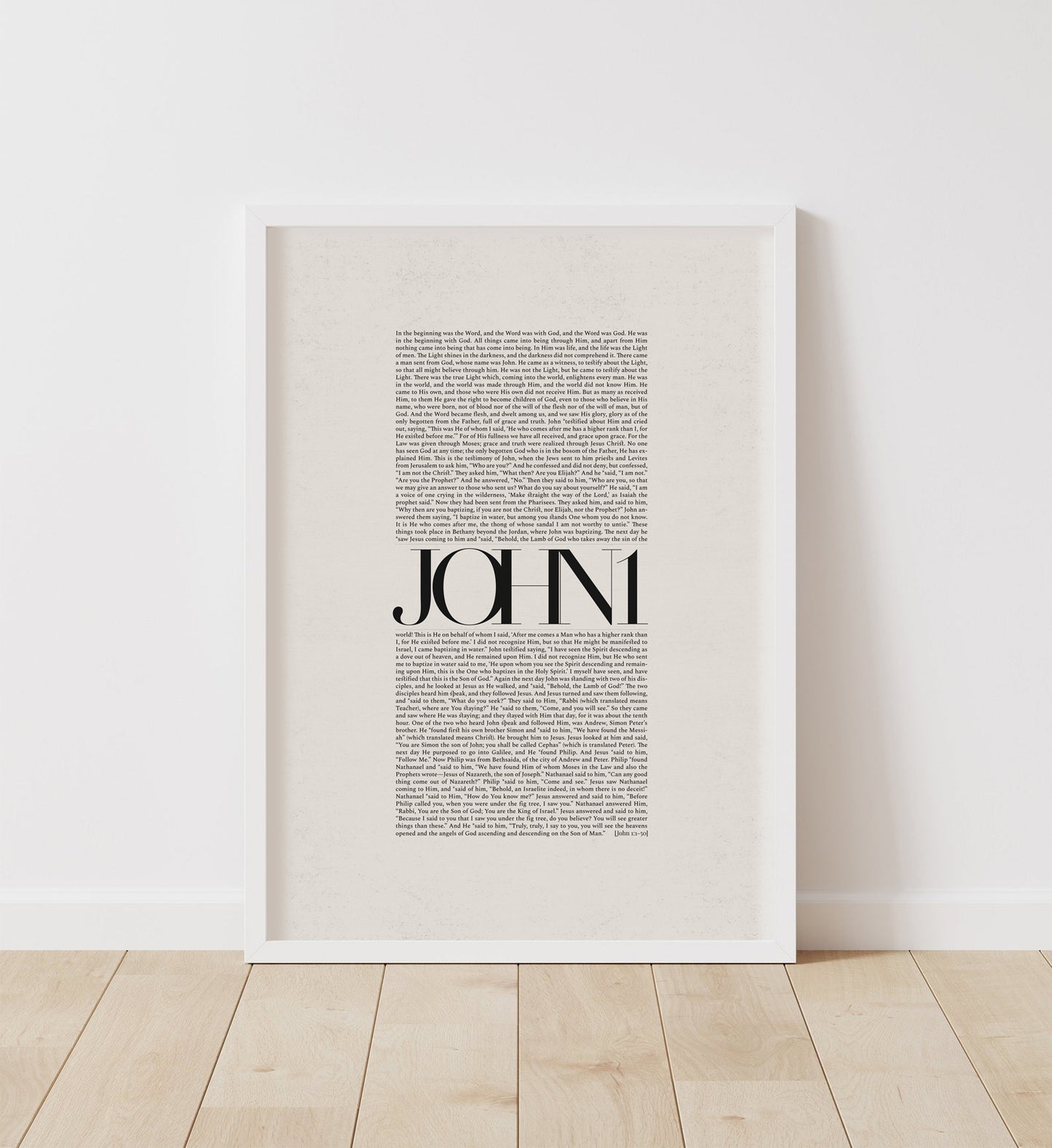 John 1 Full Chapter Minimalist Design - Digital Print