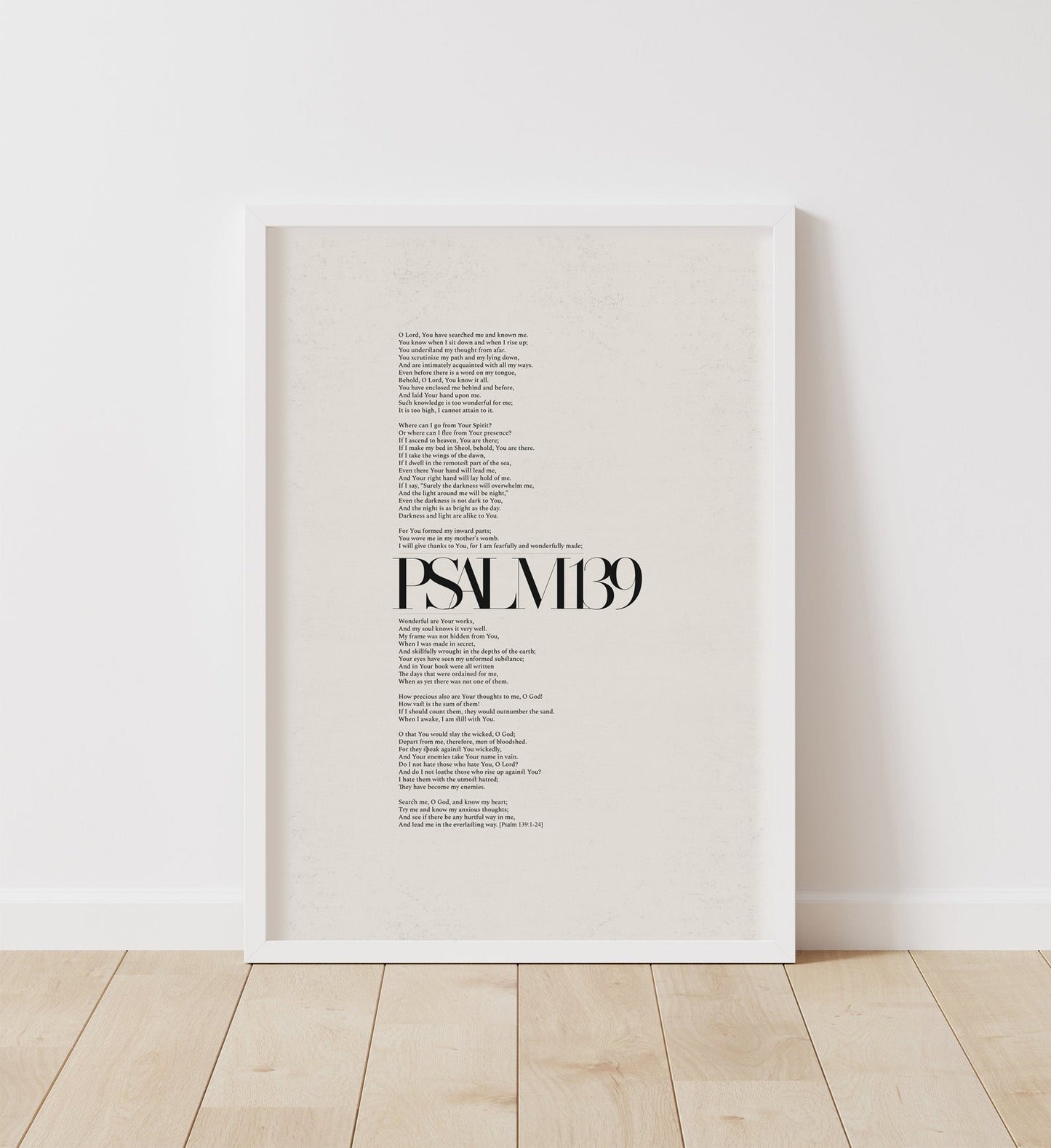 Psalm 139 Full Chapter Minimalist Design - Digital Print