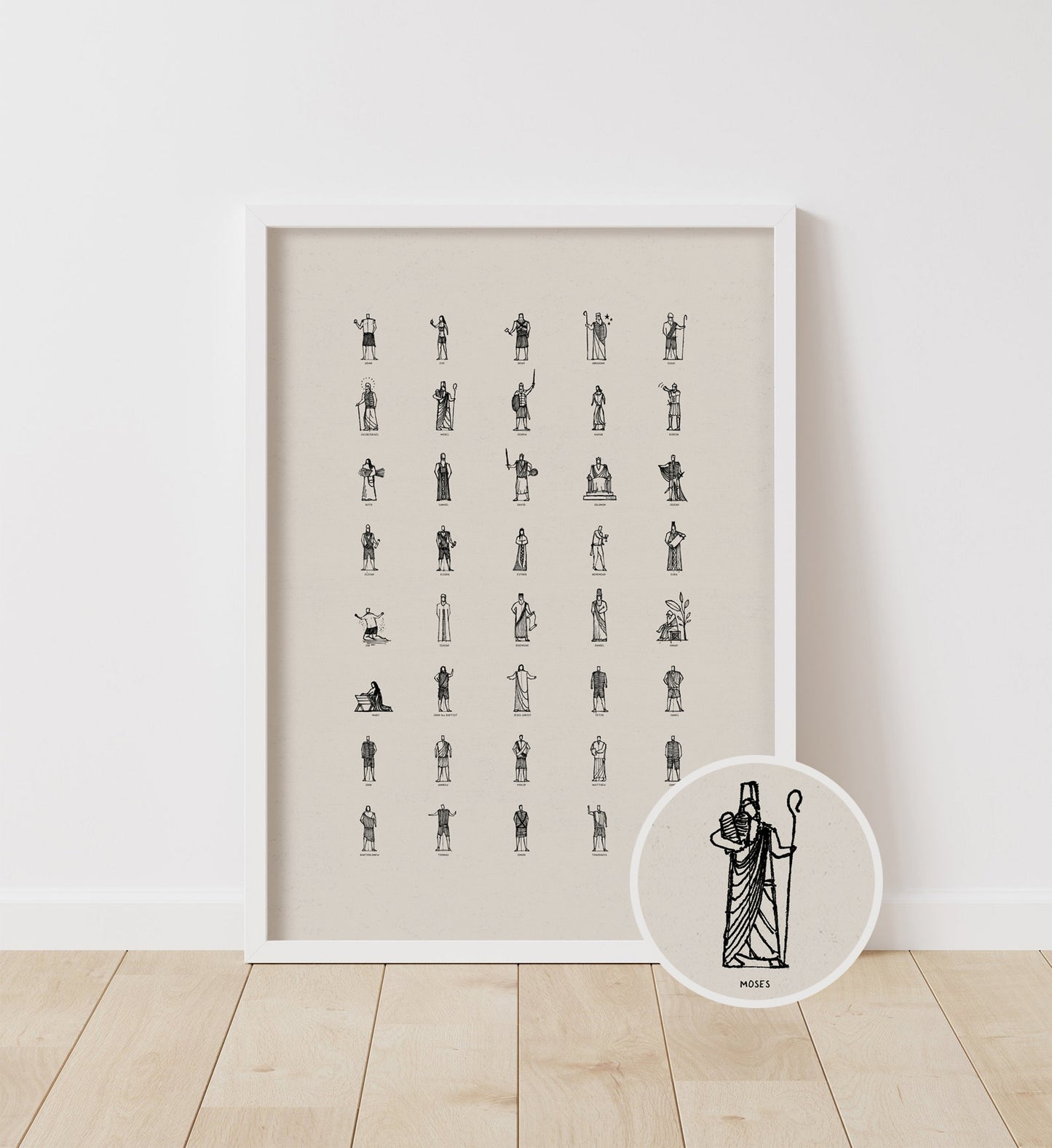 40 Famous Bible Characters - Digital Print