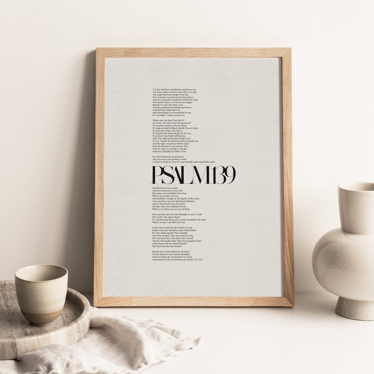 Psalm 139 Full Chapter Minimalist Design - Digital Print