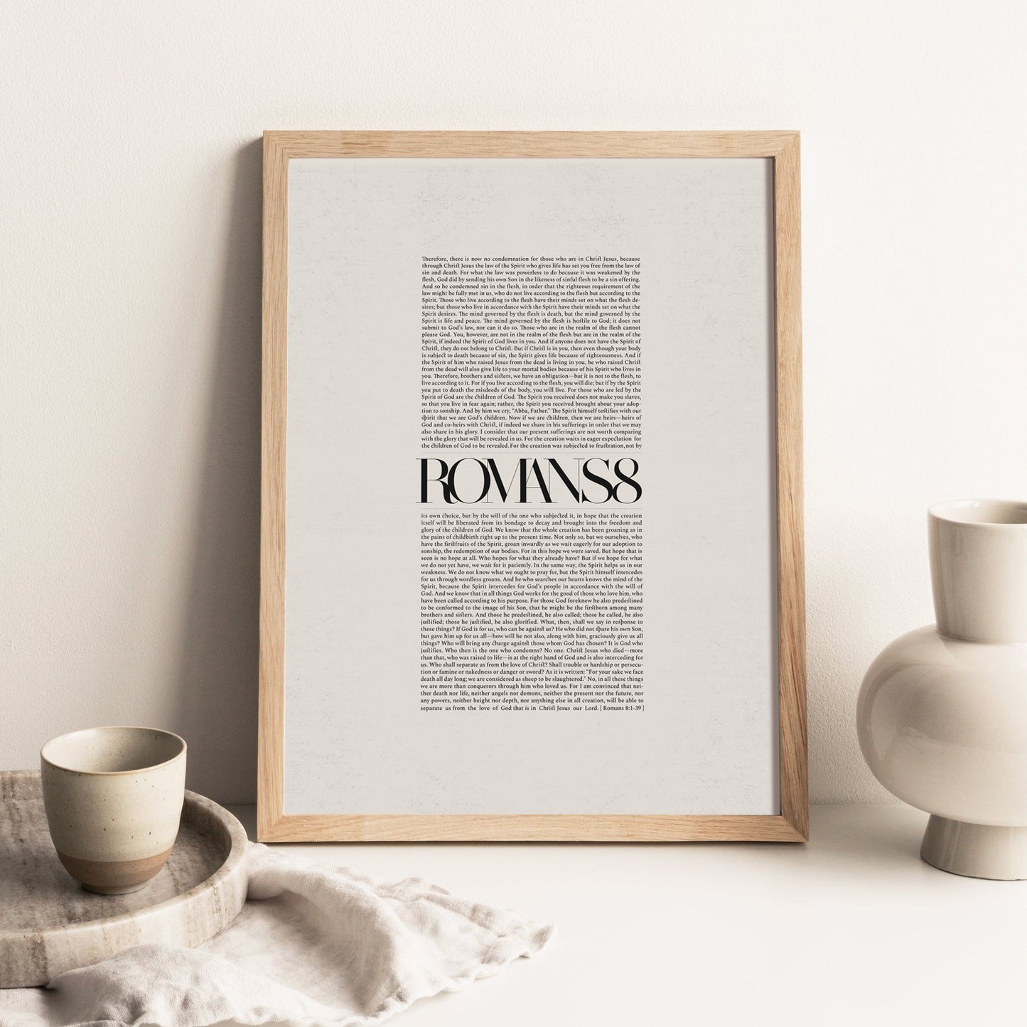 Romans 8 Full Chapter Minimalist Design - Digital Print