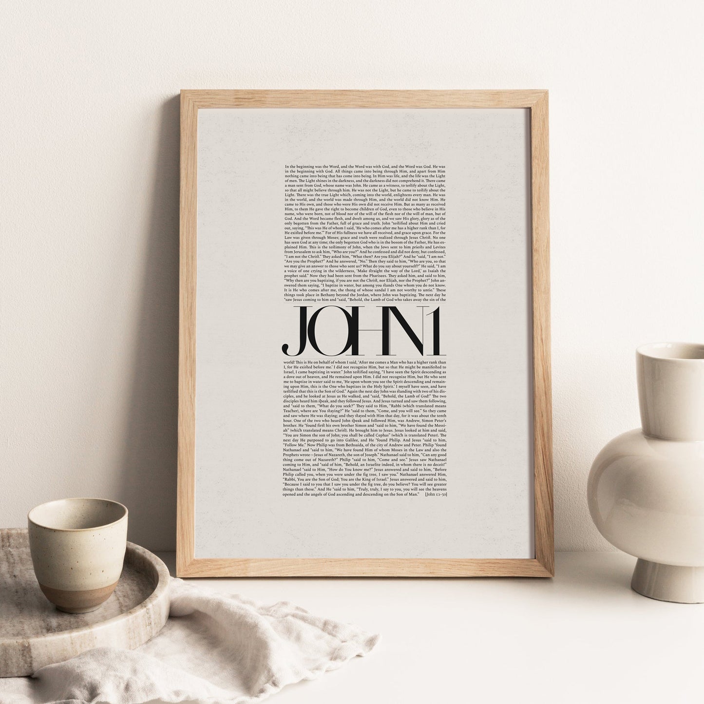 John 1 Full Chapter Minimalist Design - Digital Print