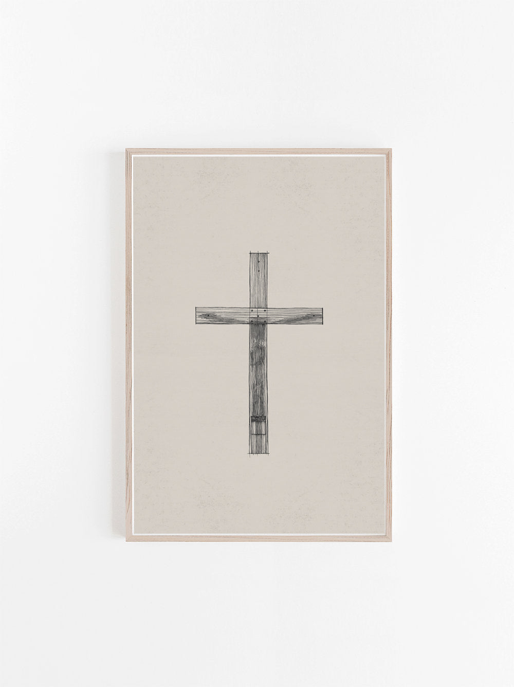 Cross Minimalist Sketch - Digital Print