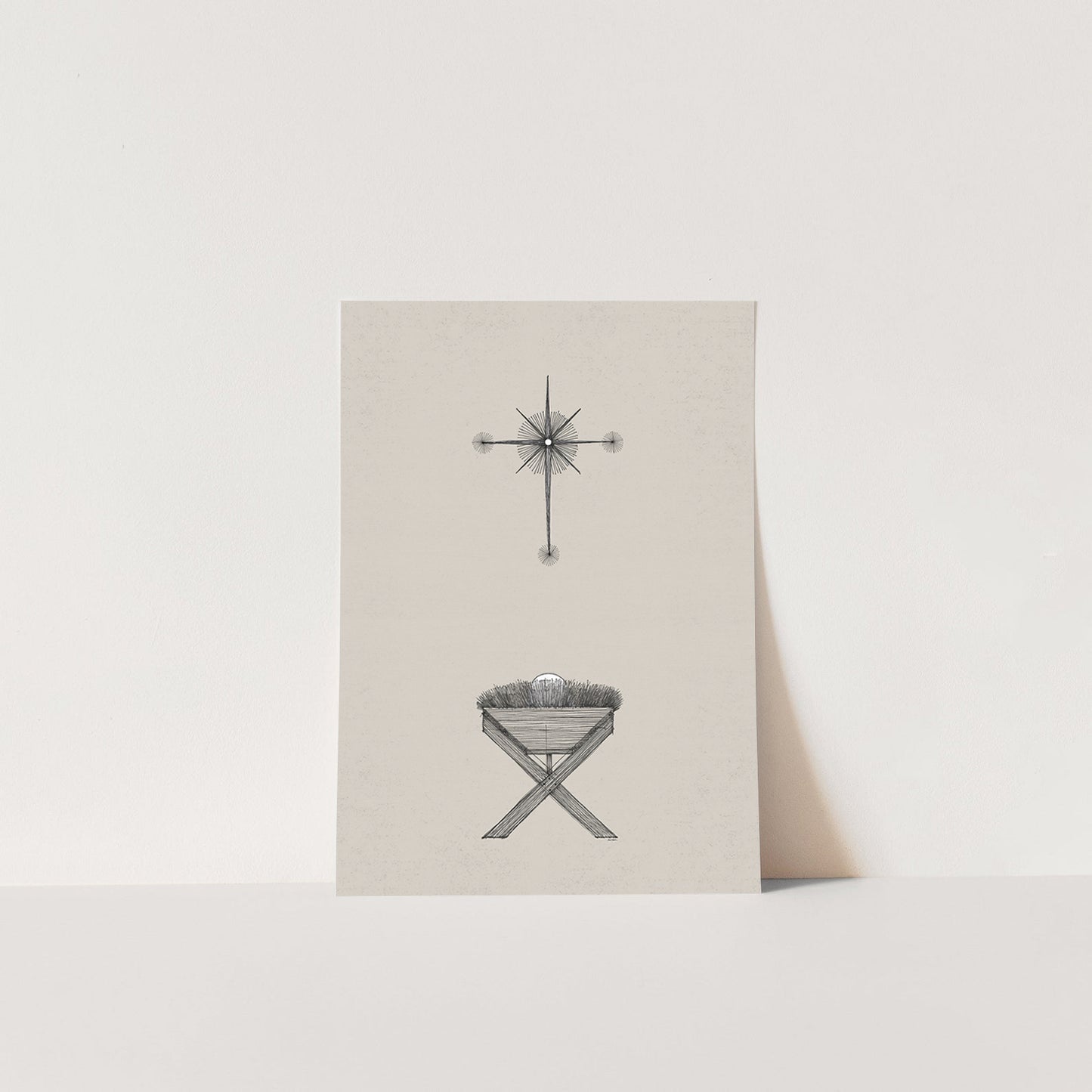 Modern Nativity Wall Art Manger - Digital Print