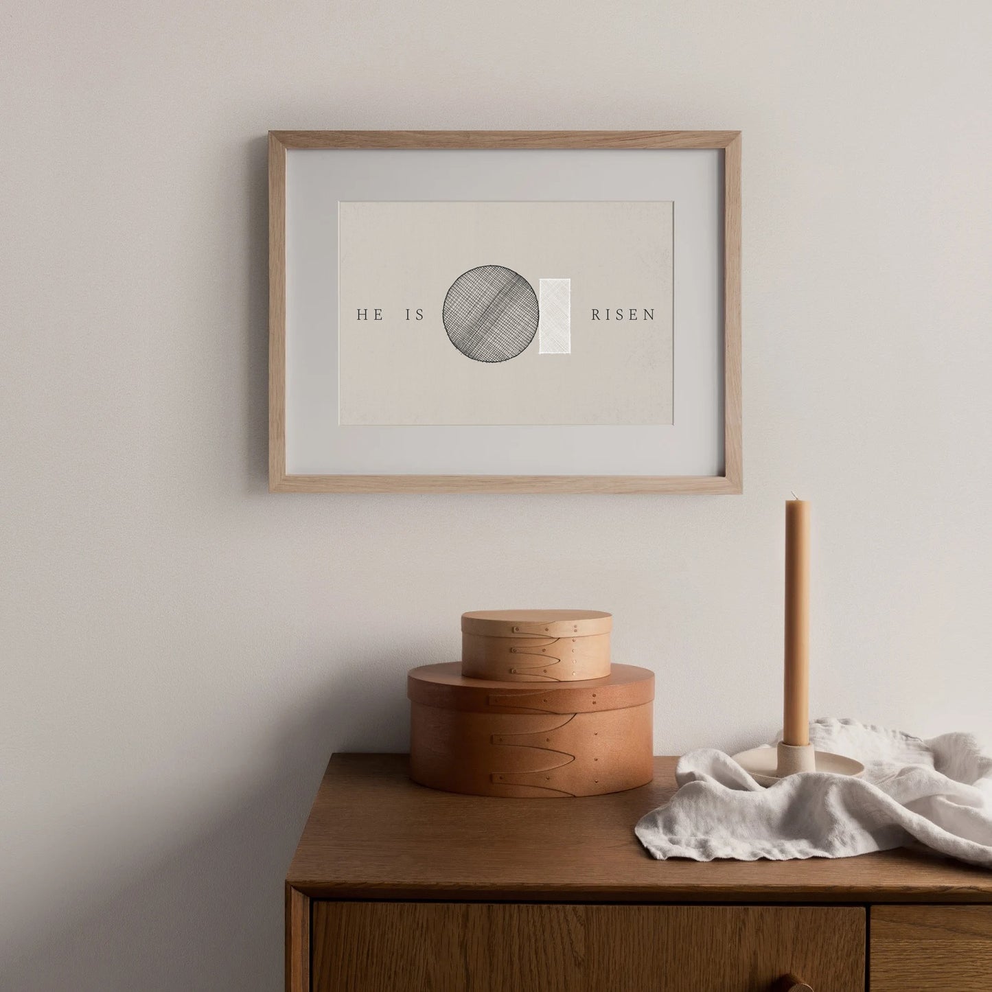 He is Risen Stone Tomb Minimalist Artwork - Digital Print