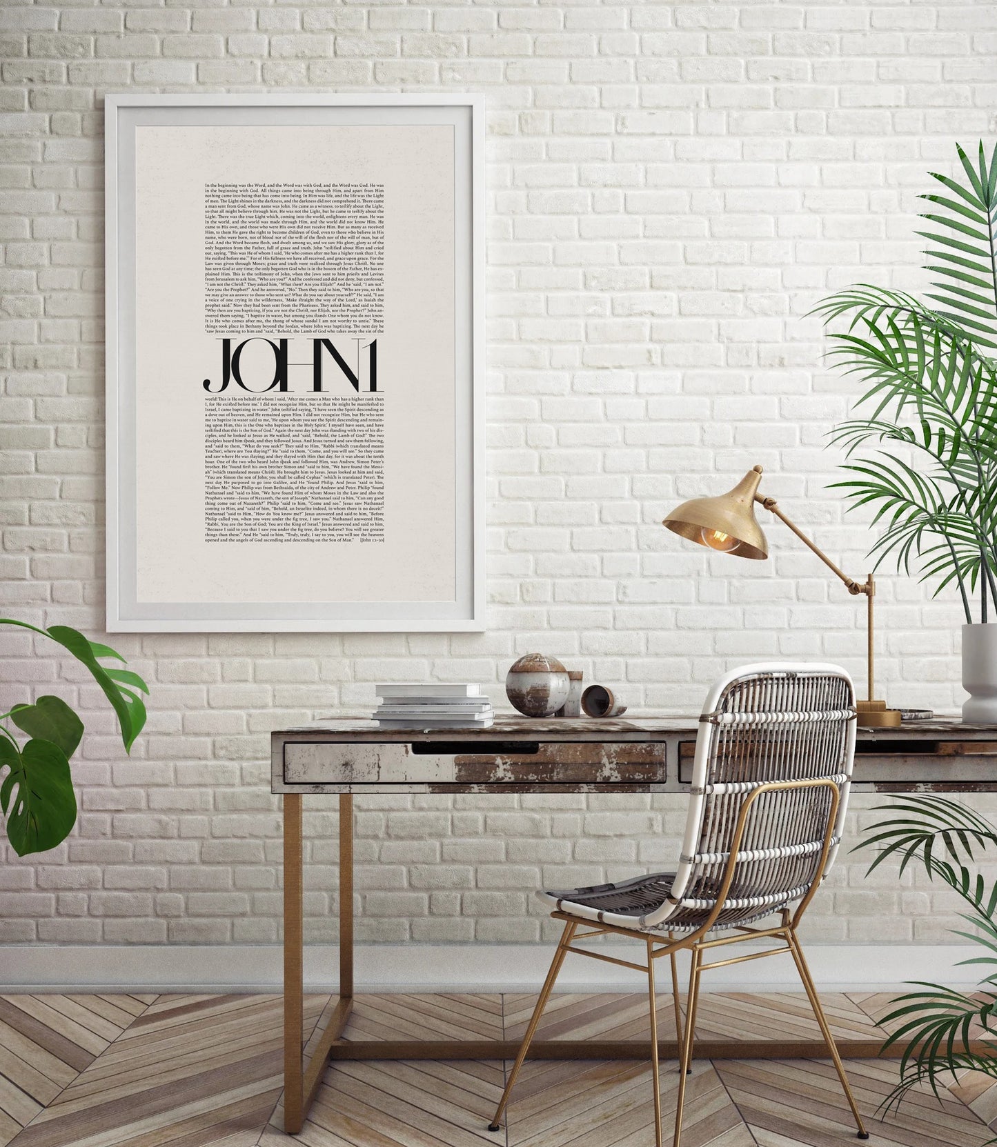 John 1 Full Chapter Minimalist Design - Digital Print