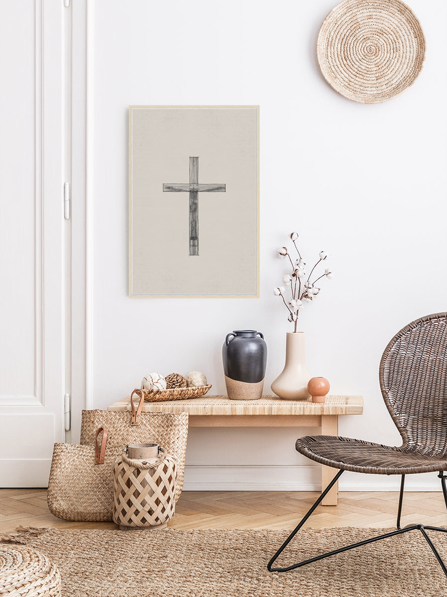 Cross Minimalist Sketch - Digital Print