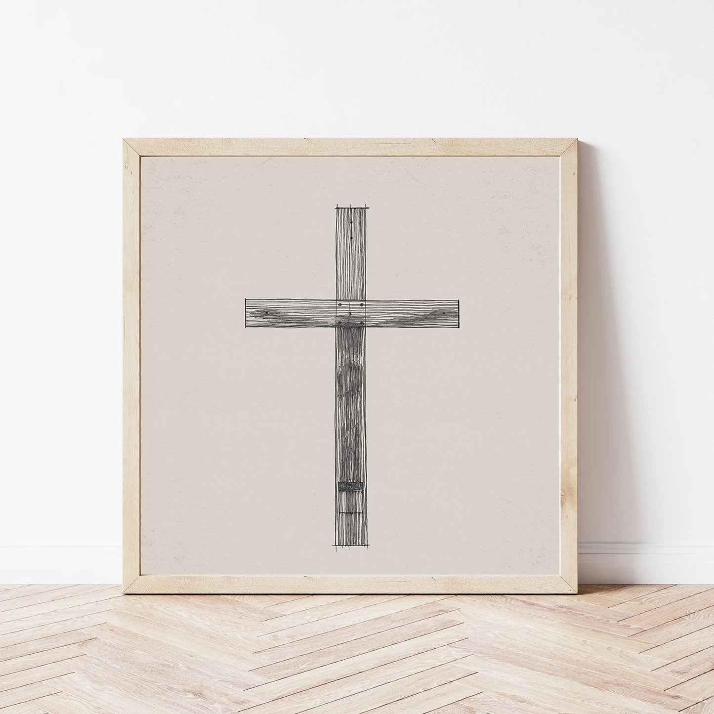 Cross Minimalist Sketch - Digital Print