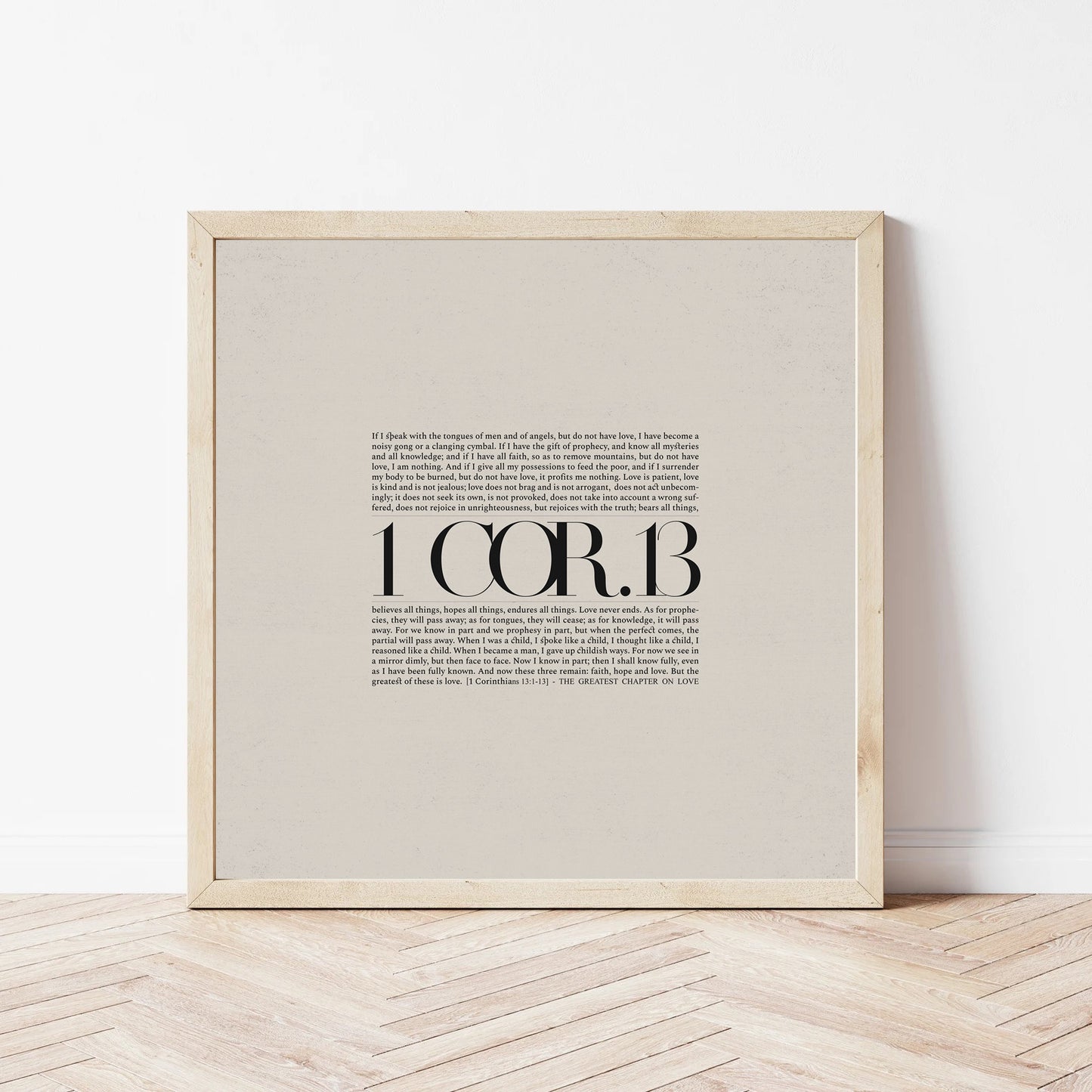 1 Corinthians 13 Full Chapter Minimalist Design - Digital Print