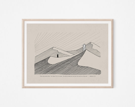 Jesus Tempted by Satan Horizontal - Digital Print