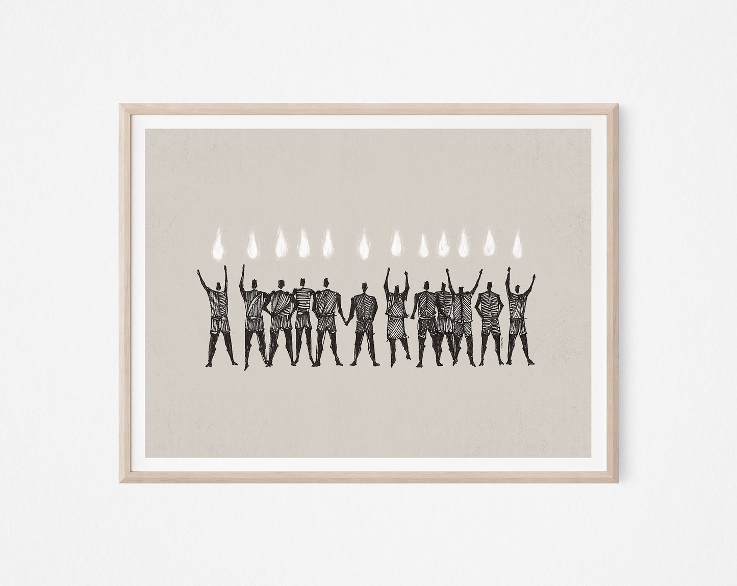 Holy Spirit Pentecost Tongues Fire Horizontal - Digital Print