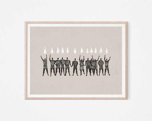 Holy Spirit Pentecost Tongues Fire Horizontal - Digital Print