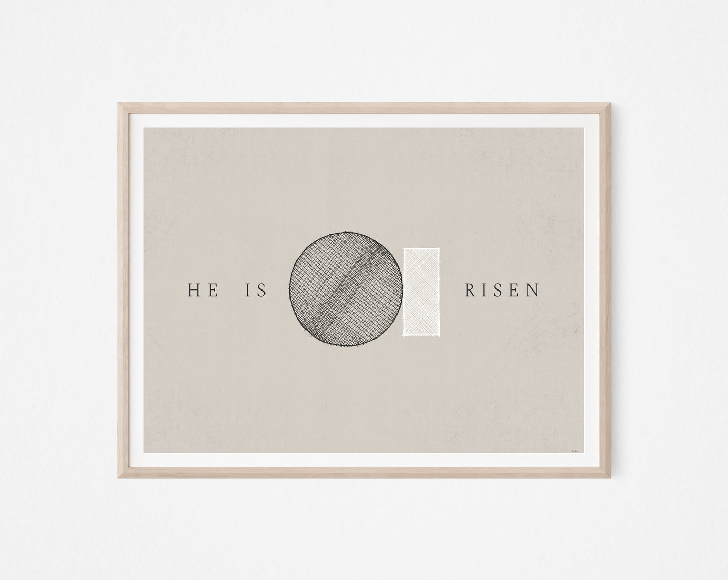 He is Risen Stone Tomb Minimalist Artwork - Digital Print