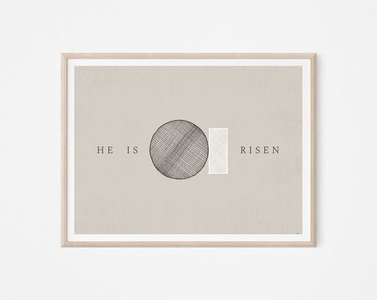 He is Risen Stone Tomb Minimalist Artwork - Digital Print