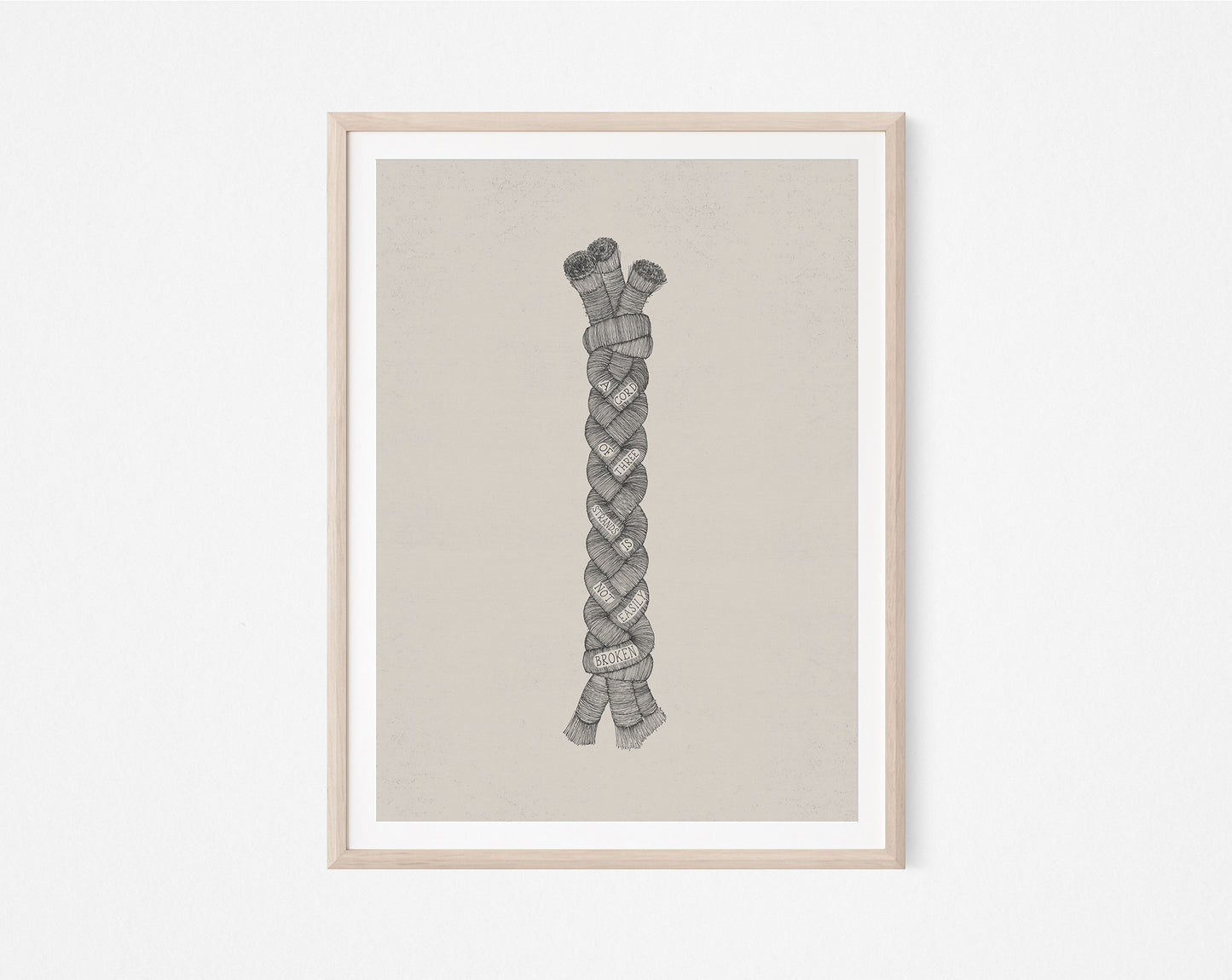 A Cord of Three Strands - with Words - Digital Print