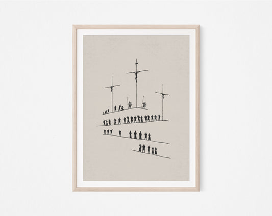 Calvary Cross Minimal Sketch - Digital Print