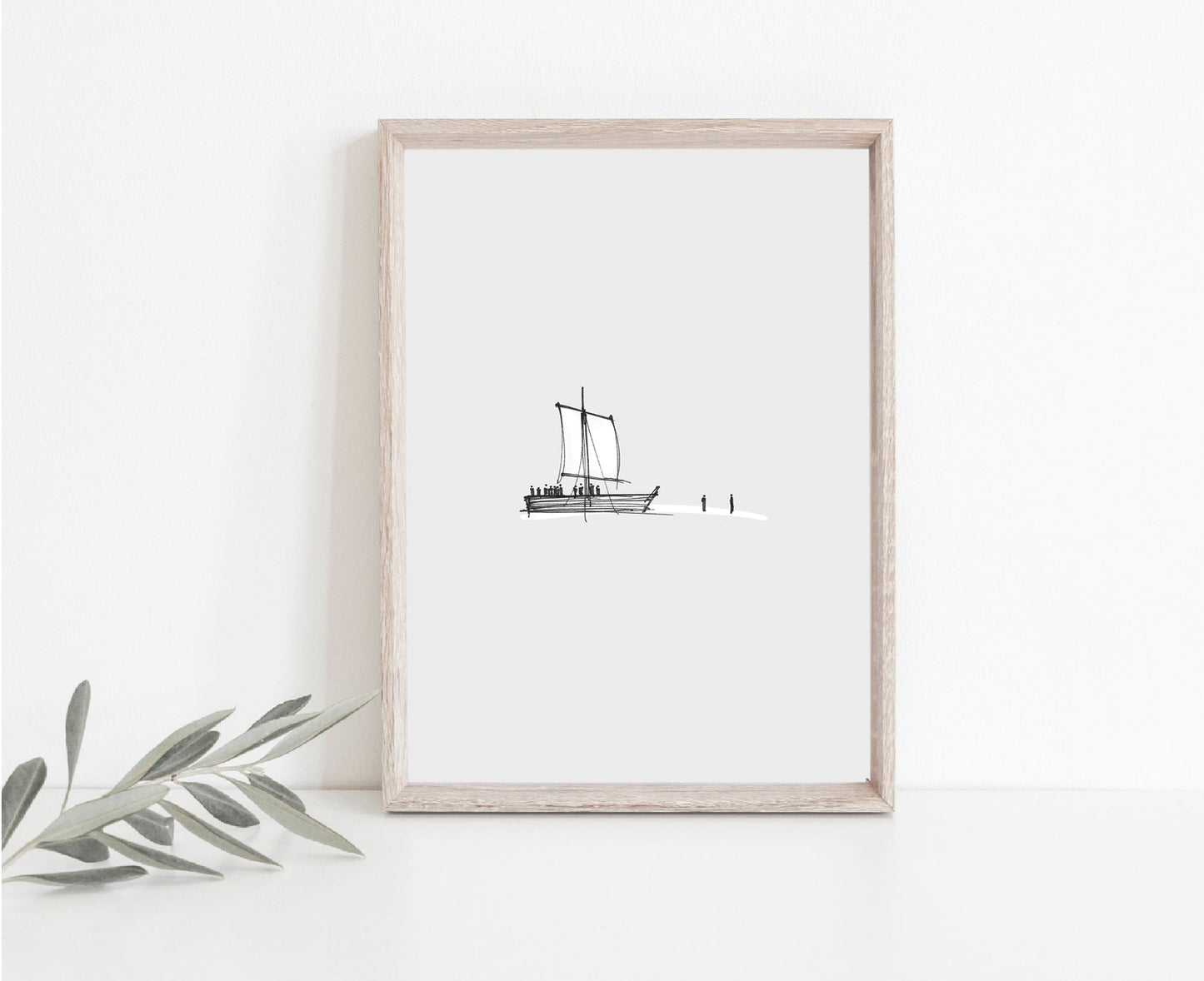 Walk on Water Minimalist Sketch - Digital Print