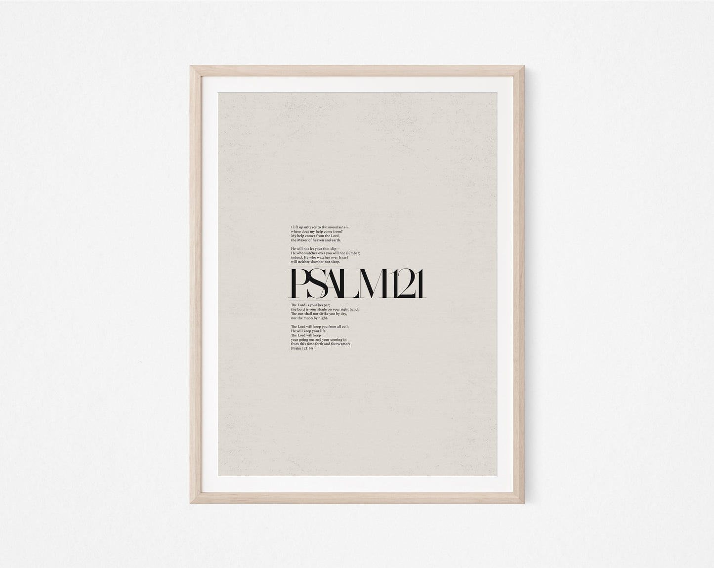 Psalm 121 Full Chapter Minimalist Design - Digital Print