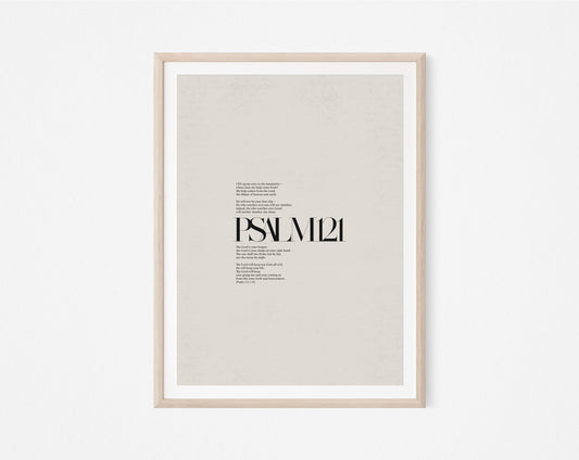 Psalm 121 Full Chapter Minimalist Design - Digital Print