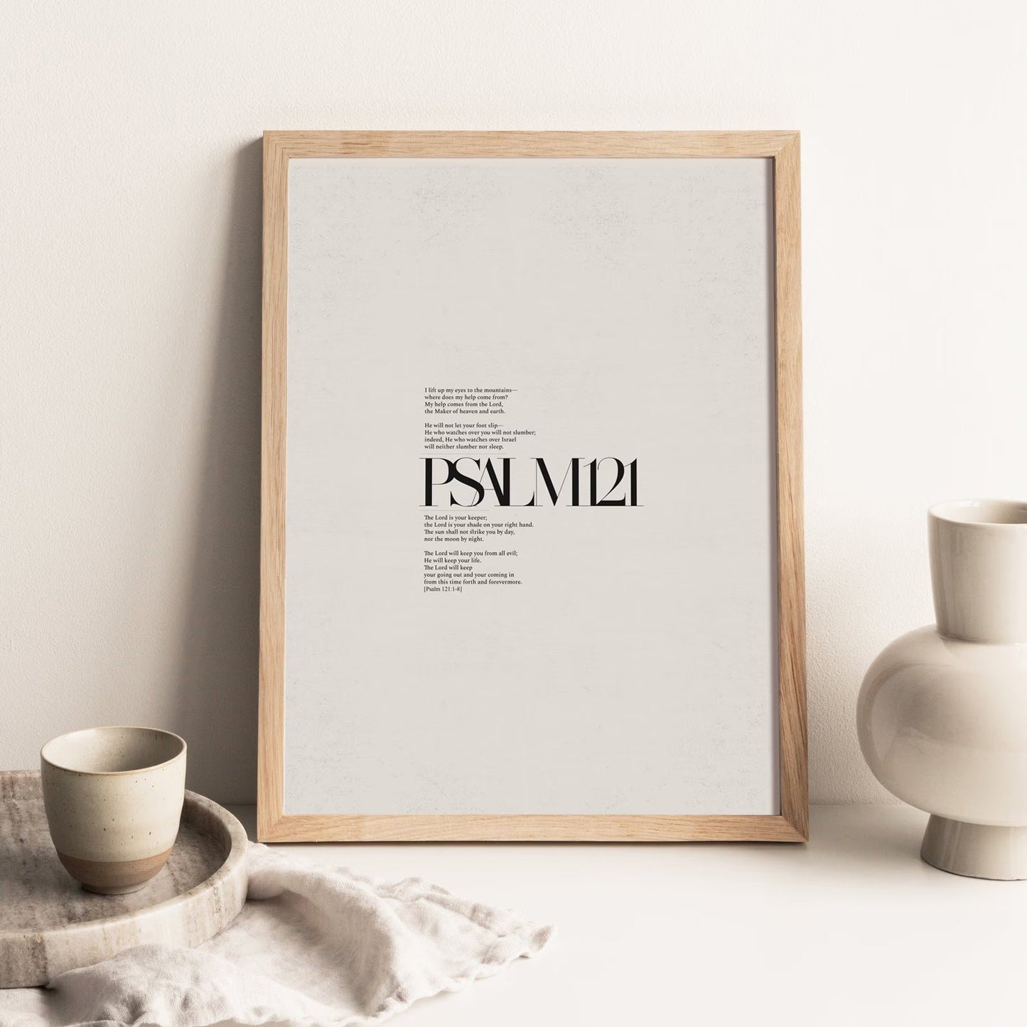 Psalm 121 Full Chapter Minimalist Design - Digital Print