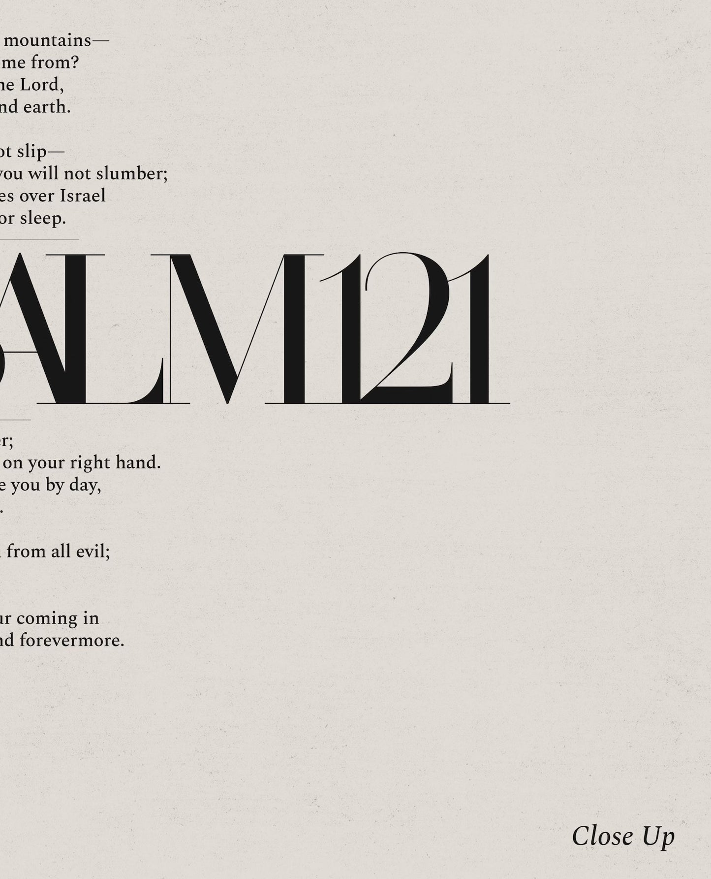 Psalm 121 Full Chapter Minimalist Design - Digital Print