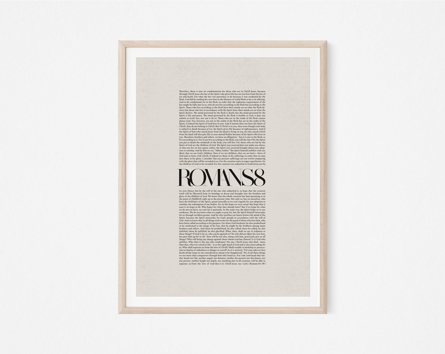 Romans 8 Full Chapter Minimalist Design - Digital Print