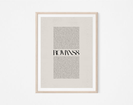 Romans 8 Full Chapter Minimalist Design - Digital Print